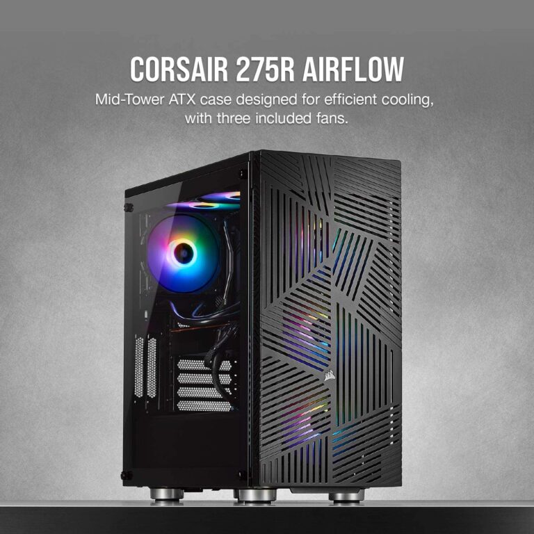Corsair 275R Airflow Tempered Glass Mid-Tower Gaming Case – Black ...