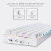 Redragon K530 Draconic 60% Compact RGB Wireless Mechanical Keyboard - White - Image 2