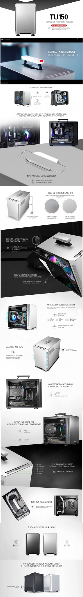 LIAN LI TU150 Aluminum Tempered Glass ITX Case - Black - Free Shipping ...