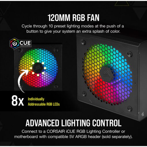 CORSAIR CX650F RGB 650W 80 PLUS Bronze Fully Modular ATX Power Supply - Image 6