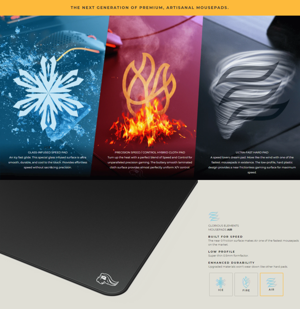 Glorious Element AIR Mouse Pad Black Tech Arc