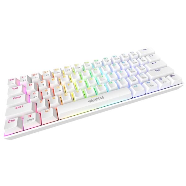 GAMDIAS Hermes E3 60% RGB Mechanical Gaming Keyboard - White - Blue ...