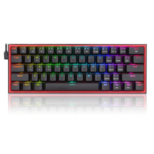 Redragon K617 Fizz 60% Wired RGB Gaming Keyboard, 61 Keys Compact Mechanical Keyboard - Linear Red Switch - Image 2