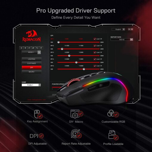 Redragon M612 Predator RGB Wired Gaming Mouse - Image 4