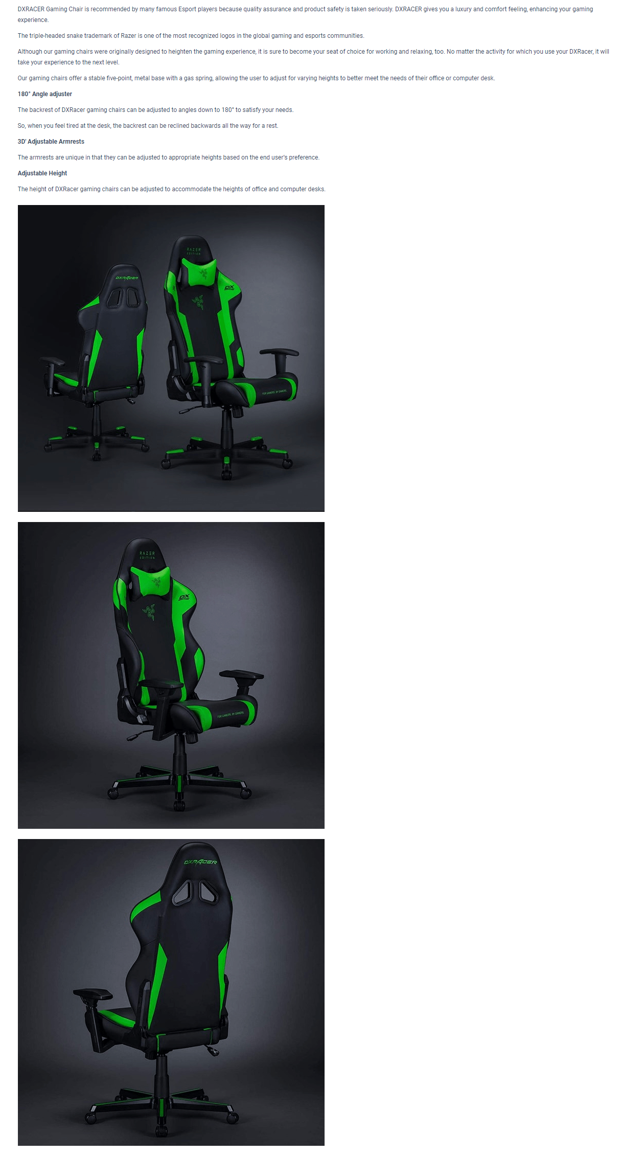 dxracer razer p133 gaming chair