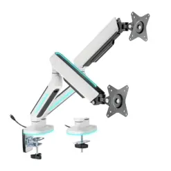 Twisted Minds Slim Aluminum Spring Assisted Dual Monitor Arms–White TM-54-C012-W
