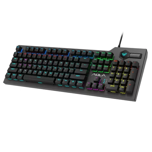 AULA F2063 RGB Gaming Multimedia Mechanical Keyboard - Blue Switches