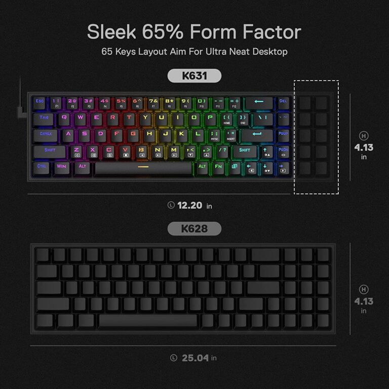 Redragon K631 Pro Castor 65% Wireless RGB 68 Keys Hot-Swappable Compact ...