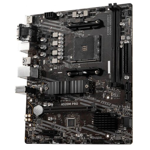 MSI A520M-A PRO Gaming Motherboard (AMD AM4, DDR4, PCIe 4.0, SATA 6Gb/s, Dual M.2, USB 3.2 Gen 1, DVI/HDMI, Micro-ATX) - Image 2