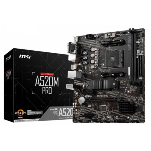 MSI A520M-A PRO Gaming Motherboard (AMD AM4, DDR4, PCIe 4.0, SATA 6Gb/s, Dual M.2, USB 3.2 Gen 1, DVI/HDMI, Micro-ATX)