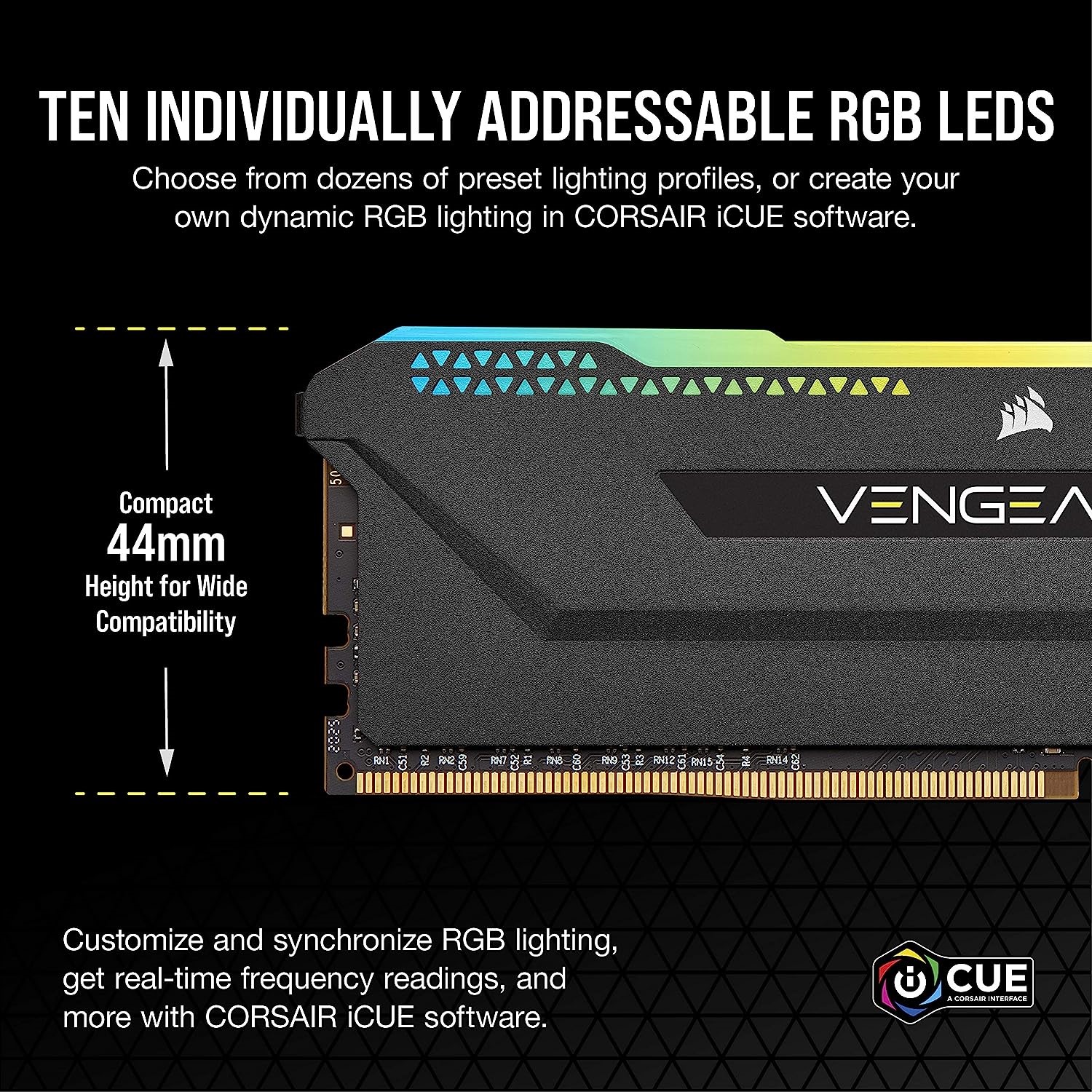 Corsair Vengeance RGB PRO 32Go (2 x 16Go) DDR4 3600MHz C18, Kit de
