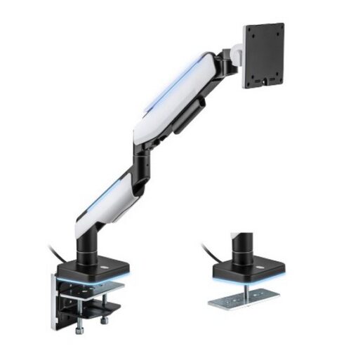 MXG HMA-12R Heavy Duty RGB Gaming Monitor Arm - Matte White