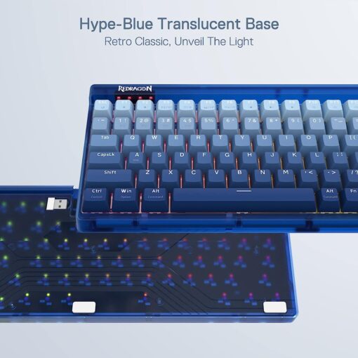 Redragon GAREN PRO K656WB-RGB-PRO 3-Mode Wireless RGB Hot-Swappable Mechanical Gaming Keyboard - Image 7