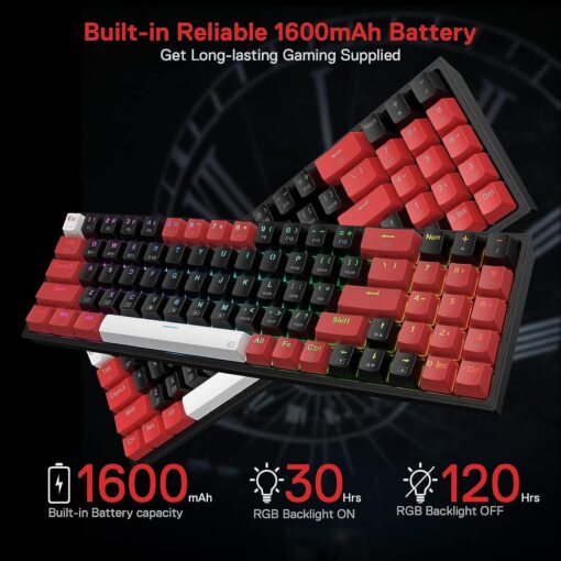 Redragon K628 PRO 75% 78 Keys 3-Mode Wireless RGB Gaming Keyboard - Image 6