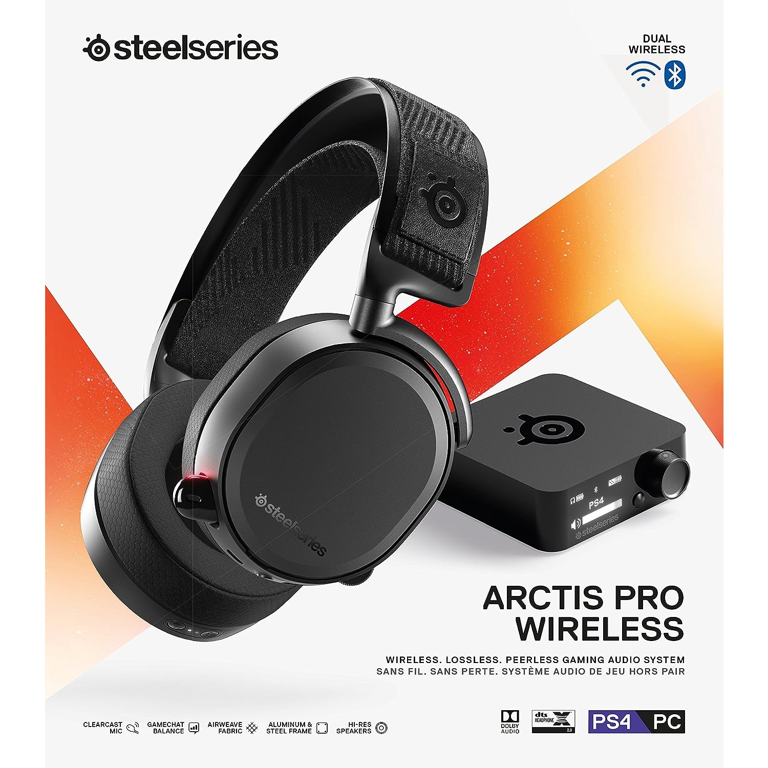 SteelSeries Arctis Pro Lossless High Fidelity Wireless Bluetooth for  PS5/PS4 and PC Gaming Headset – Black - Tech Arc