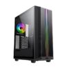 Gamemax Precision E-ATX Gaming Case T-Shape Targeted Air Duct Active Cooling System With Dual ARGB Strip - Black
