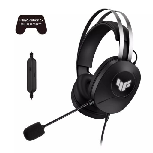 ASUS TUF Gaming H1 Gen II (A302) Wired Headset, 7.1 Surround Sound, 40mm ASUS Essence Drivers, TeamSpeak-certified Unidirectional Microphone, Durable Ear Cushions, Compatible with PC and PS4/PS5