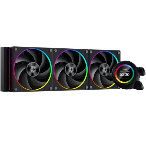 ID-COOLING SL360 CPU Liquid Cooler with Display, Customizable 2.1" LCD Display for Images or Performance Metrics - Black