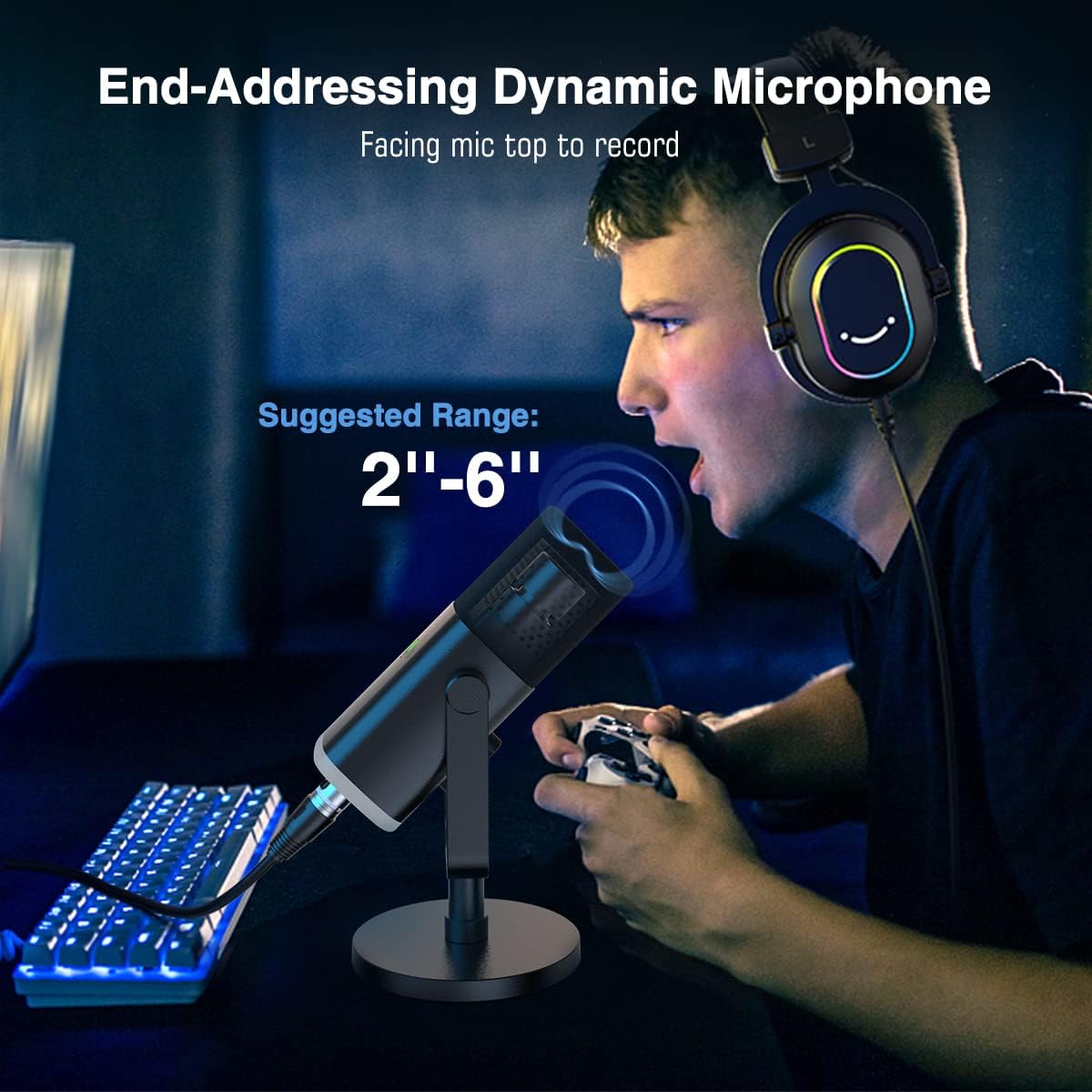 Fifine Usb/xlr Dynamic Microphone With Touch Mute Button,headphone
