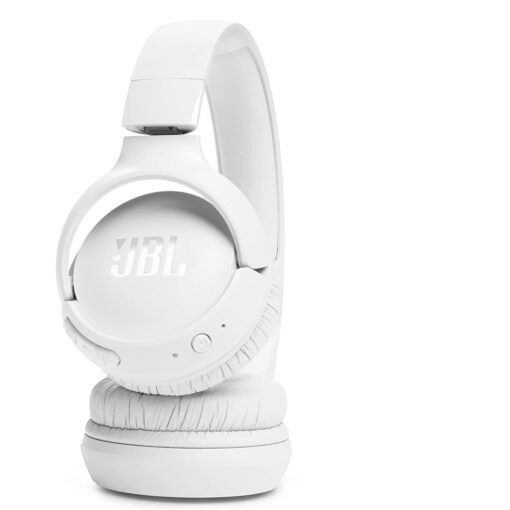 JBL Tune 520BT Wireless On-Ear Headphones, Pure Bass Sound, 57H Battery with Speed Charge - White - Image 4