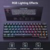 TMKB T63 Gaming Keyboard Wireless,Triple Mode BT5.0/2.4G/USB-C Mechanical Keyboard Wireless,63 Keys Wireless Bluetooth Keyboard,Rechargeable RGB Backlit 60 Percent Keyboard - Red Switch - Image 2