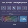 TMKB T63 Gaming Keyboard Wireless,Triple Mode BT5.0/2.4G/USB-C Mechanical Keyboard Wireless,63 Keys Wireless Bluetooth Keyboard,Rechargeable RGB Backlit 60 Percent Keyboard - Red Switch - Image 5