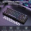 TMKB T63 Gaming Keyboard Wireless,Triple Mode BT5.0/2.4G/USB-C Mechanical Keyboard Wireless,63 Keys Wireless Bluetooth Keyboard,Rechargeable RGB Backlit 60 Percent Keyboard - Red Switch - Image 4