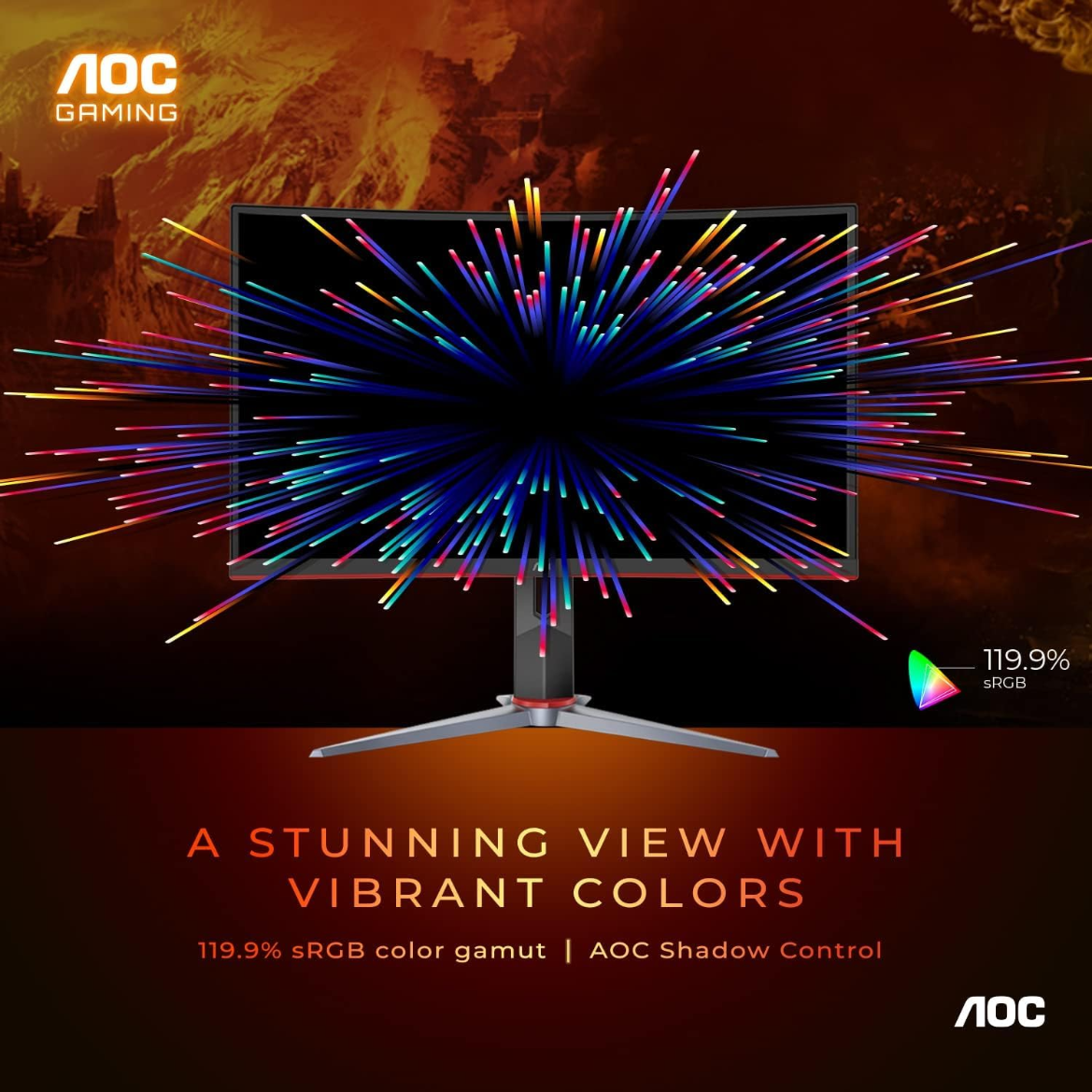 AOC C27G2Z 27 FreeSync Premium Curved Full HD IPS Gaming Monitor