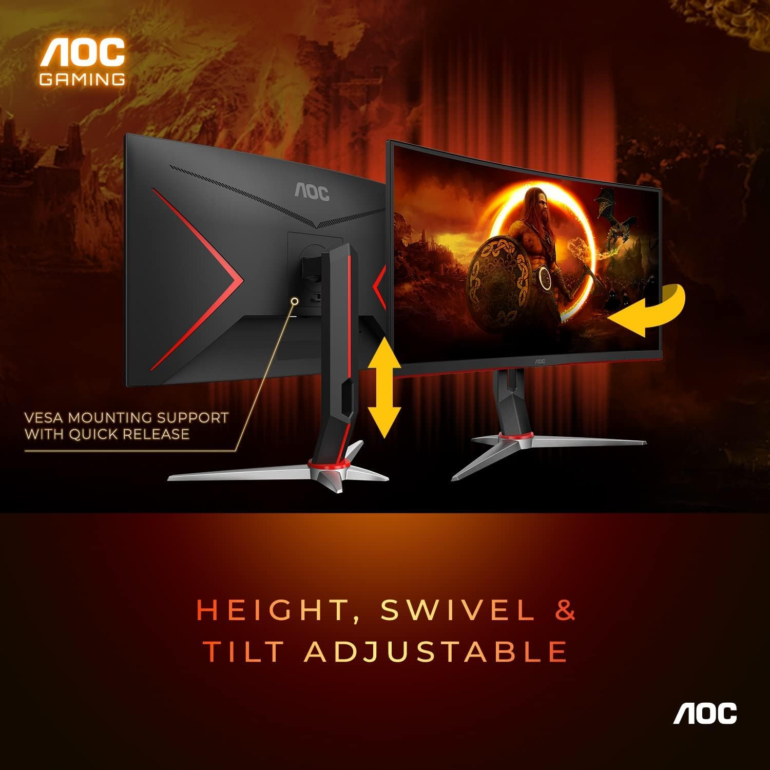 AOC C27G2Z 27 FreeSync Premium Curved Full HD IPS Gaming Monitor