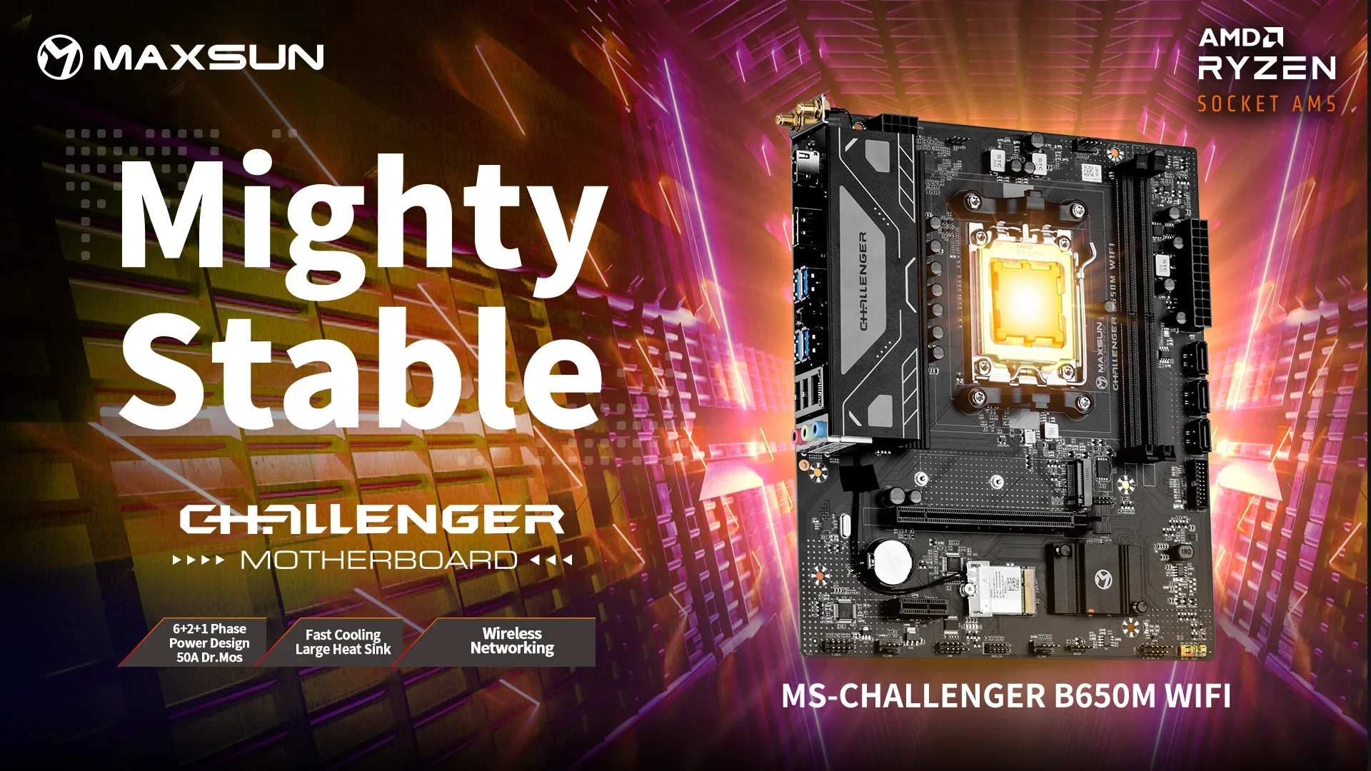 MAXSUN New Challenger B650M WIFI AM5 DDR5 Motherboard