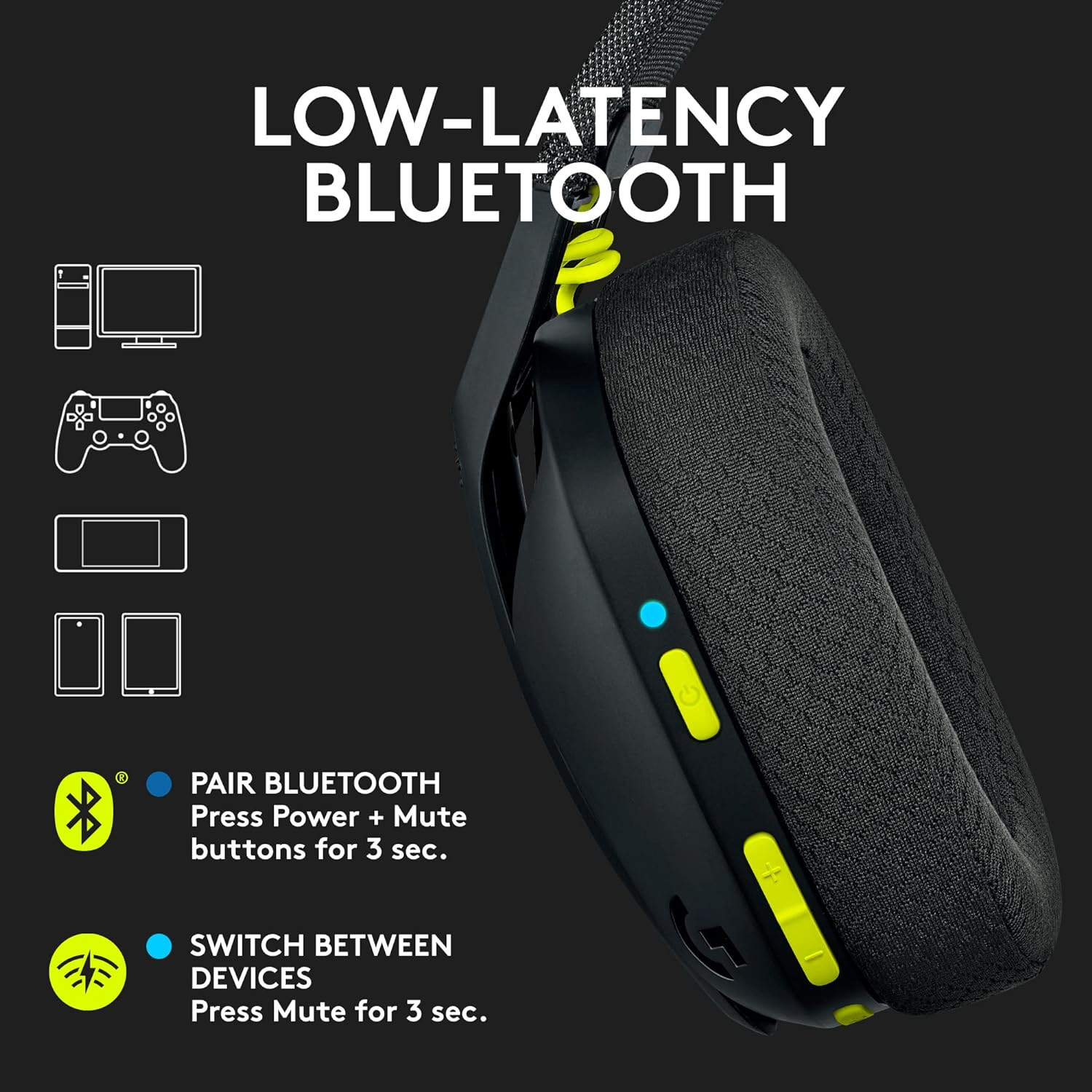 Logitech G435 LIGHTSPEED Wireless BT Gaming Headset - Black