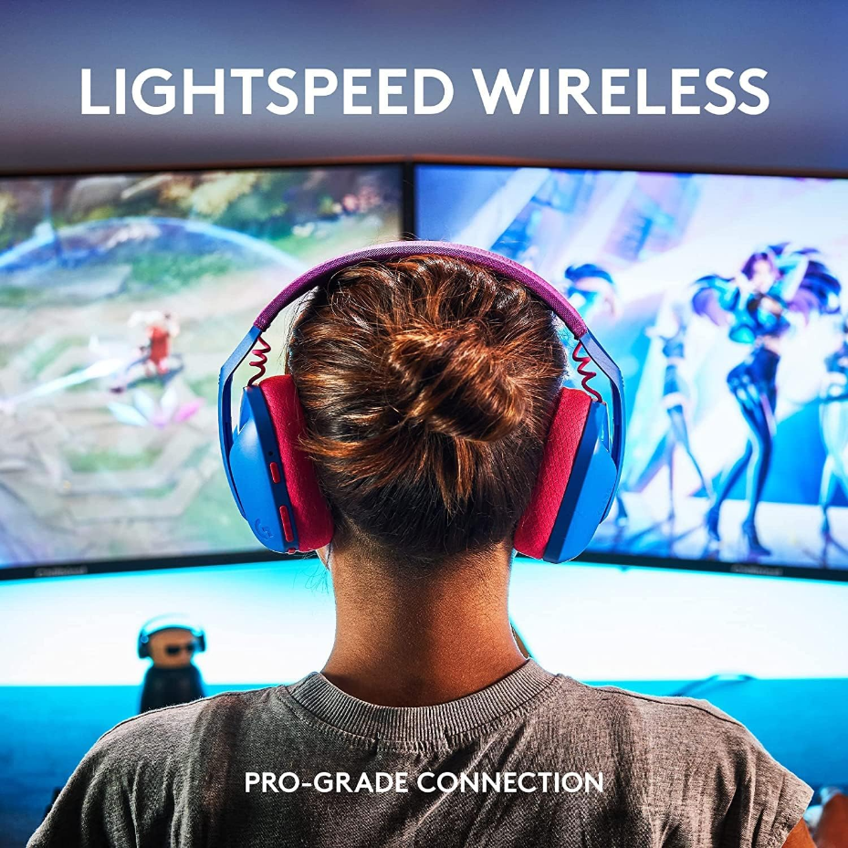 Logitech G435 LIGHTSPEED Wireless BT Gaming Headset - Blue and Raspberry