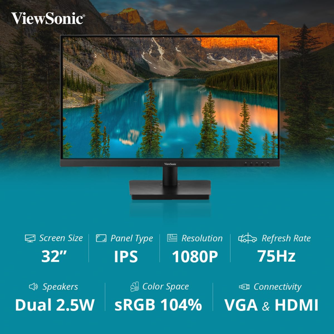 ViewSonic VA3209-MH 32-Inch Full HD FreeSync Wide Monitor
