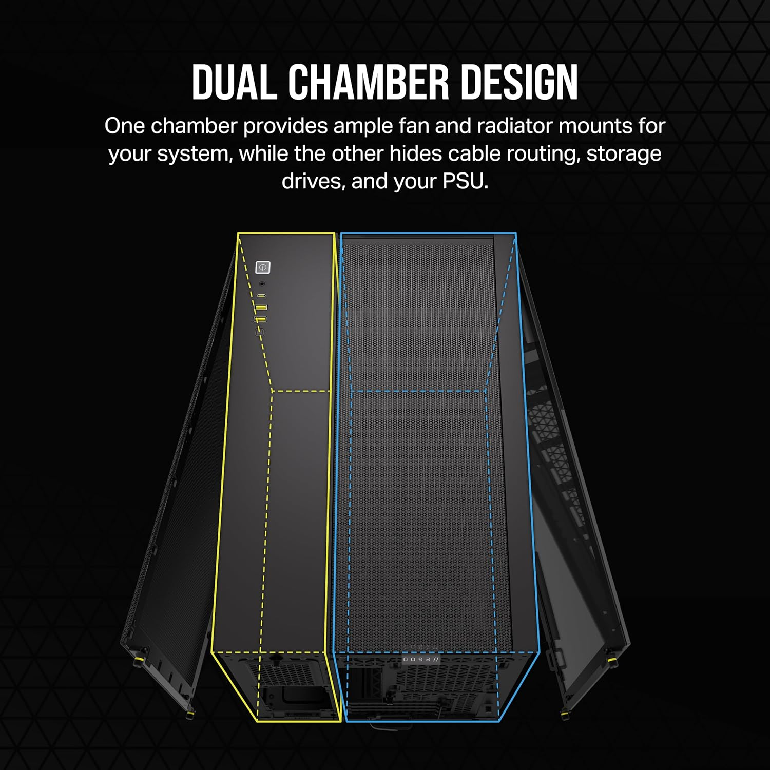 CORSAIR-2500X-mATX-Dual-Chamber-PC-Case-Black