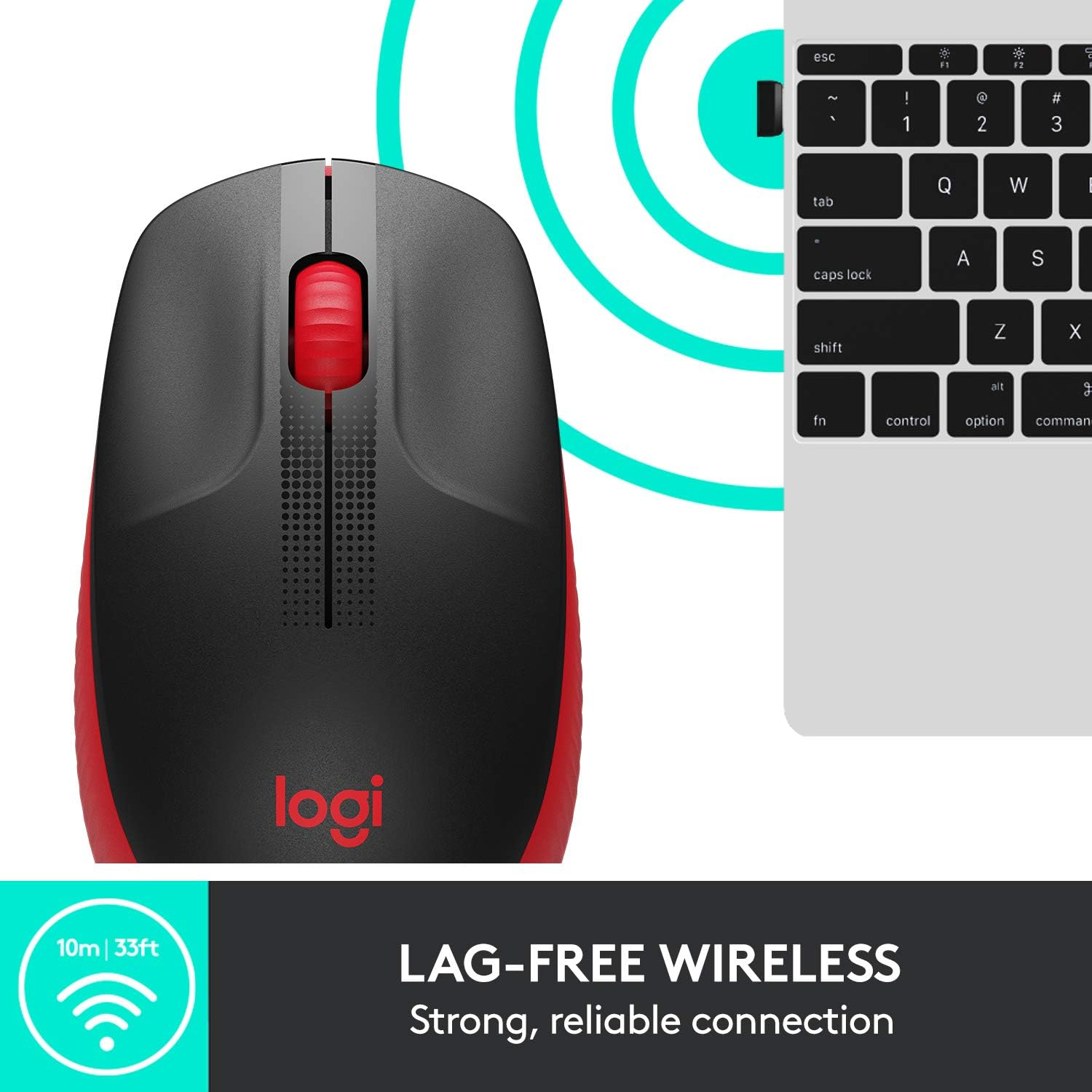 Logitech M190 Wireless Mouse Full Size Comfort Curve Design 1000DPI