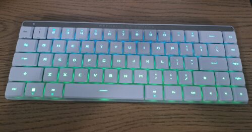 ASUS ROG Falchion RX Low Profile 65% Wireless Gaming Keyboard with ROG RX Red Low-Profile switches, tri-Mode Connection with ROG SpeedNova, Silicone dampening Foam, Touch Panel, and MacOS Support. photo review
