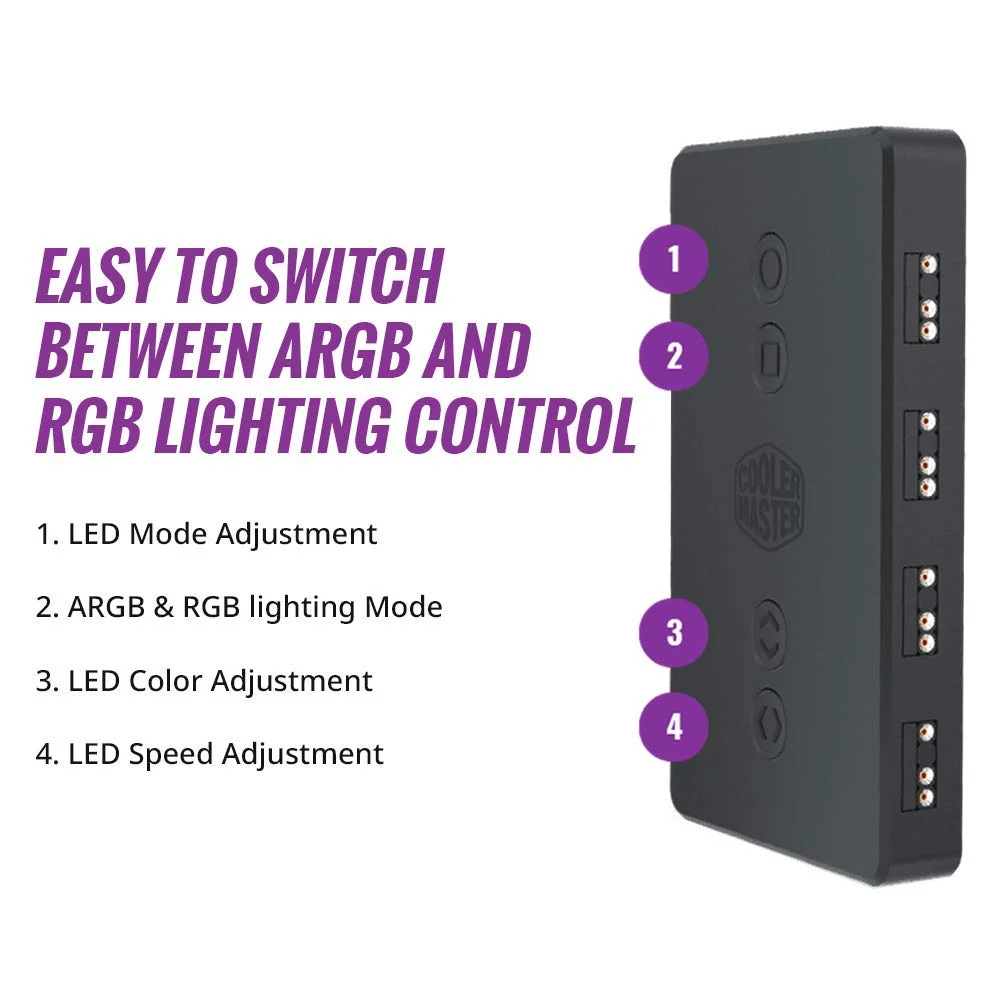 Cooler-Master-ARGB-LED-Controller-with-4-x-3-Pin-Ports