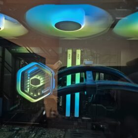 CoolerMaster MasterLiquid 360 Atmos ARGB MLX-D36M-A25PZ-R1 Close-Loop AIO Liquid Cooler, Customize Pump, Sickleflow Edge PWM Fans, 360mm Radiator, CryoFuze, AMD Ryzen AM5/AM4, Intel LGA1700/1200 photo review