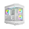 Thunder Carbon TGC-639W Modern Aesthetic Dual Chamber Panoramic Tempered Glass Mid-Tower ATX PC Gaming Case - White