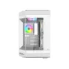 Thunder Carbon TGC-639W Modern Aesthetic Dual Chamber Panoramic Tempered Glass Mid-Tower ATX PC Gaming Case - White - Image 2