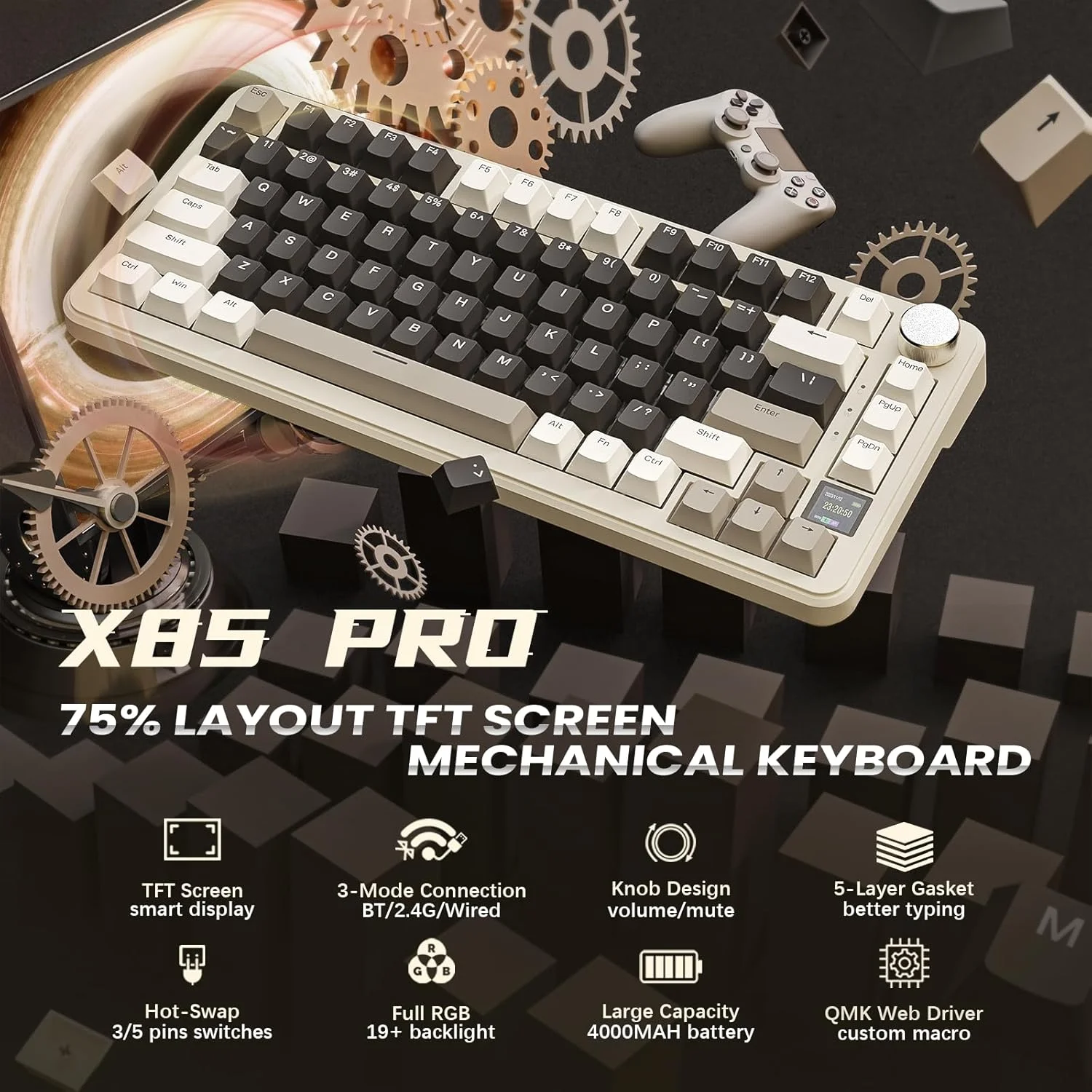 ATTACK-SHARK-X85PRO-Tri-mode-Gasket-Mechanical-Keyboard