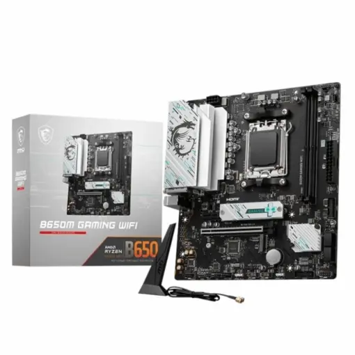 MSI B650M Gaming WiFi DDR5 Motherboard, mATX, Supports AMD Ryzen 7000 Series Processors, AM5, Memory Boost 7800+ MHz/OC, PCIe 4.0 x16, M.2 Gen4, Wi-Fi 6E