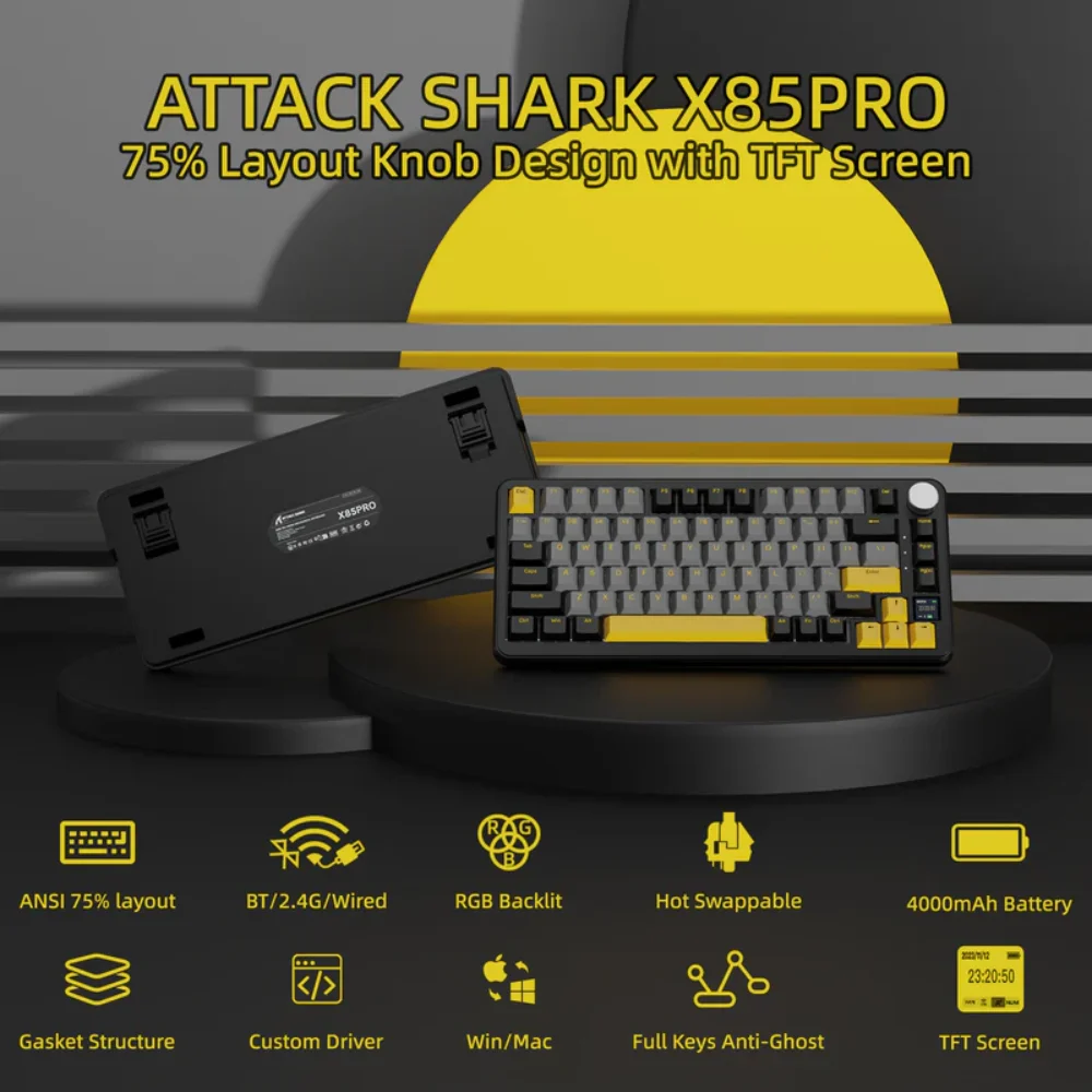 ATTACK-SHARK-X85PRO-Tri-mode-Gasket-Mechanical-Keyboard