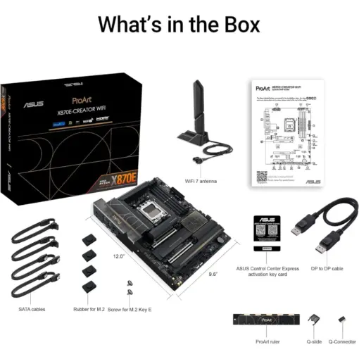 ASUS ProArt X870E-CREATOR WiFi AM5 ATX Motherboard, PCIe 5.0 x16 Slots, 16+2+2 Power Stages, DDR5, Dual USB4, 10 Gb & 2.5 Gb LAN, WiFi 7, Four M.2 Slots - Image 4