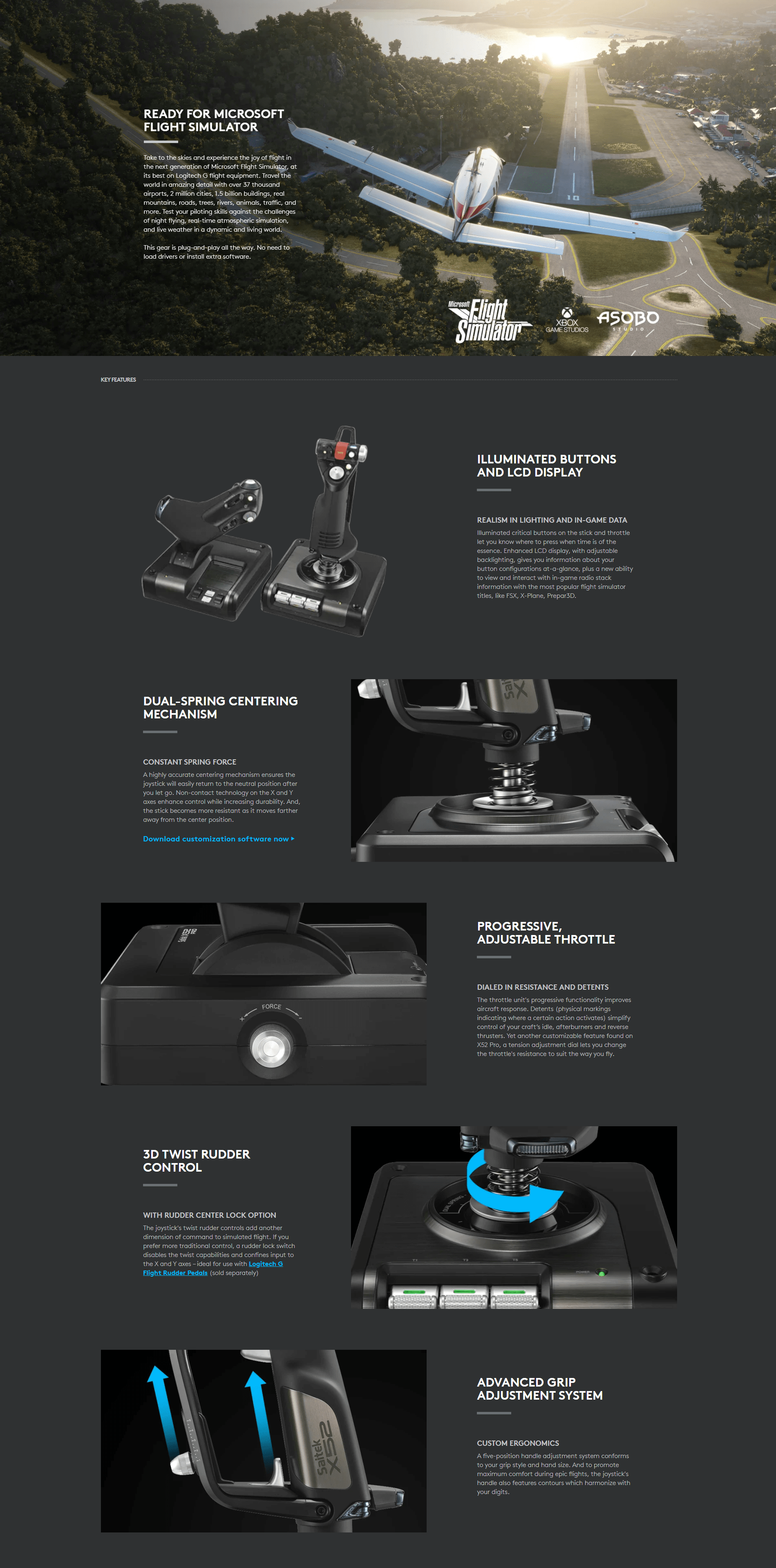 Logitech X52 Professional HOTAS Part-Metal Throttle And Stick Simulation Controller