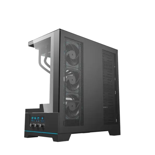 darkFlash DY451 Pro Tempered Glass ATX PC Case, 2x USB 3.0, 1x Type-C, Four-Level Cooling System, Adjustable Fan Speed, Temperature Display, 4x Pre-Installed ARGB Fans - Black - Image 6