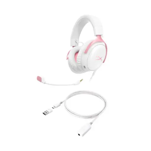 HyperX Cloud III – Wired Gaming Headset – White/Pink - Open Box - Image 6