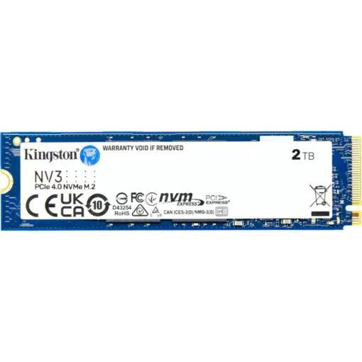 Kingston NV3 SNV3S/2000G 2TB M.2 2280 NVMe SSD, PCIe 4.0 Gen 4x4, Up to 6000 MB/s