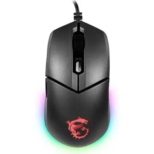 MSI Clutch GM11 Gaming Mouse, 5000 DPI, 10M Omron Switches, Optical Sensor, Symmetrical Ergonomic Design, RGB Mystic Light Compatible, PC/Mac - Graphite