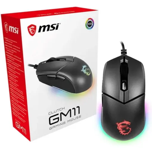 MSI Clutch GM11 Gaming Mouse, 5000 DPI, 10M Omron Switches, Optical Sensor, Symmetrical Ergonomic Design, RGB Mystic Light Compatible, PC/Mac - Graphite - Image 5